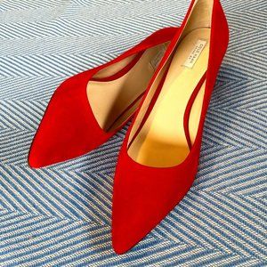 Cole Haan Vesta Pump, Cherry Red Suede Heels, Size 8